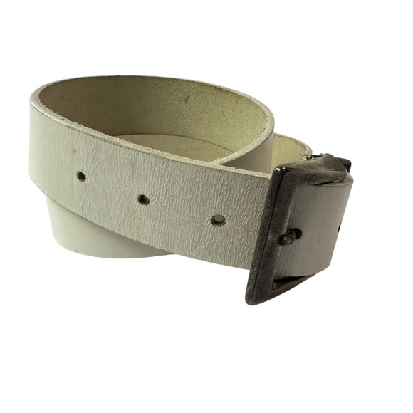 Genuine CIPRIANI White Leather Belt Unisex Medium 30 main image 4